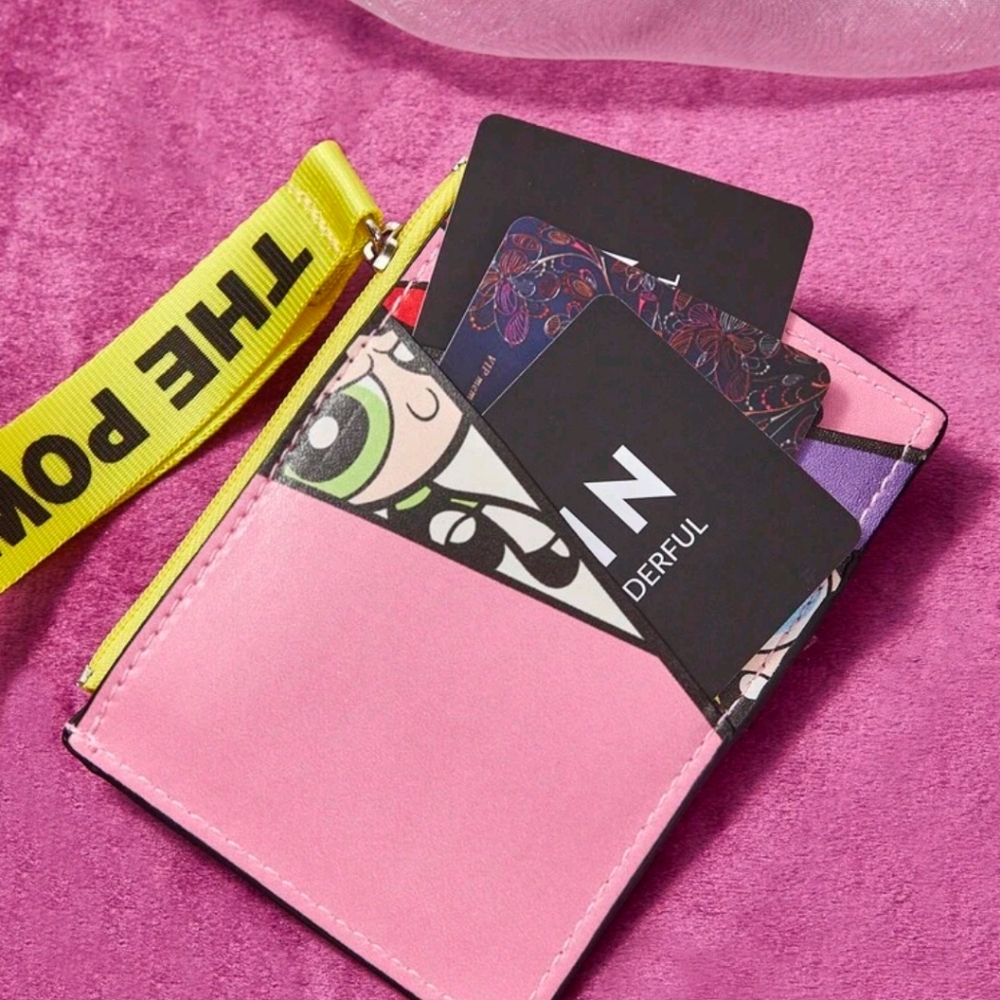 THE POWERPUFF GIRLS Cartoon Graphic Card Holder With Zipper - Picture 4 of 6